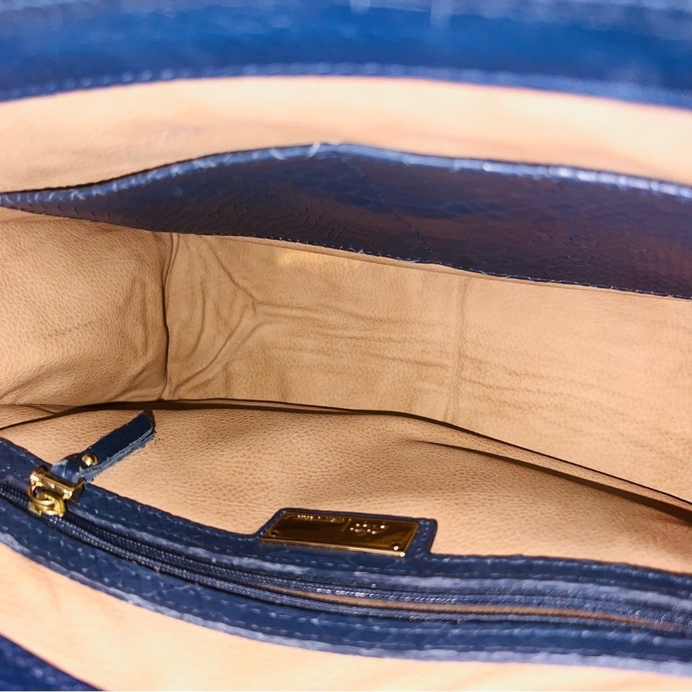 GiGi New York Navy Satchel with Gold Accents - Picture 14 of 15